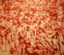 "Masse (in Orange und Rot)", 2006, Öl auf Leinwand, 160 x 185 cm