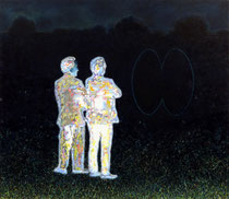 &quot;In die Nacht schauend&quot;, 2019, Öl auf Leinwand, 130 x 150 cm