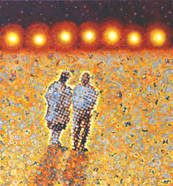 &quot;Lichter&quot;, 2024, Öl auf Leinwand, 75 x 70 cm