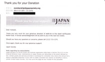 $689.84 (donations) were donated to Japan Society Earthquake Relief Fund on 3/26/11