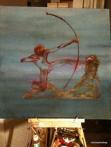 Hercules the Archer (inspired by Bourdelle) Oil on canvas 80x80