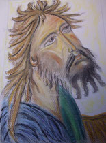 15 - Saint Jean Baptiste (visage) - pastel - 2012