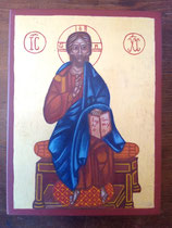 71 - Christ en trône -icône 1250 Monastère Sainte Catherine SINAÏ - dimensions 15x20 - juin 2023 