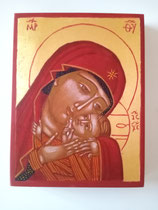 24 - La Vierge Eleousa - Russe 1700 - planche peuplier - dimensions 13x17 - 2022