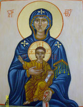 11 - Détail de la Vierge en Gloire - icône écrite en 2010