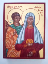 72 - Sainte Françoise et son ange gardien - dimensions 15x20 - juillet 2023