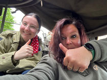En wat kan je anders doen dan selfies maken in de Halftrack als je aan het wachten bent.