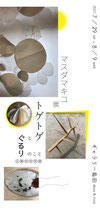 マスダマキコ展 トゲトゲとぐるりのこと -主観的科学館-  [DM card / 210×100mm / 両面カラー] マスダマキコ・個展 / 展覧会企画：ギャラリー島田・マスダマキコ