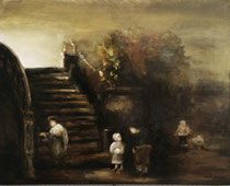 C'est mon ballon - huile sur toile (64x60)