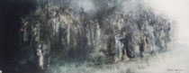 Foule – huile sur toile