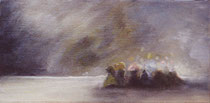 Sur l'ile - huile sur toile (26x14)