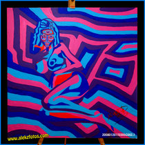 L'attente 100x100cm acrylique Artina
