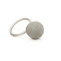 ring, big concrete pearl (15 mm)