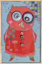 "MADAME HIBOU" - 18 cm x 26 cm - SOLD