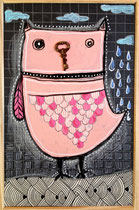 "HIBOU" - 18 cm x 26 cm - SOLD