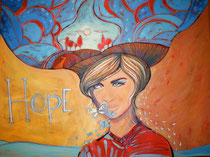 "HOPE" - 60 cm x 80 cm / FOR SALE/Acrylique sur toile - 700€
