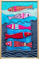 "POISSONS ROUGES" - 18 cm x 26 cm - SOLD