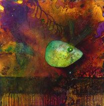 Green Fish, 90x90cm, Acryl
