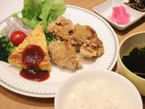 唐揚げ＆スパニッシュオムレツ
