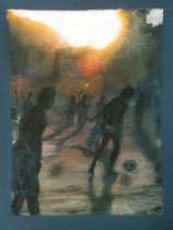 JOGO DE PRAIA, 2004, 3x40cm, PASTELLKREIDE, 500CHF