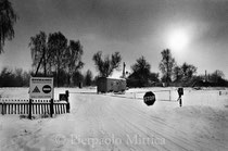 Check point beginning of the evacuated zone, Krutoie, Chechersk (Belarus)