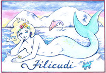 Filicudi - graphite and gouache on paper