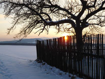 Schnee und Abendsonne im März