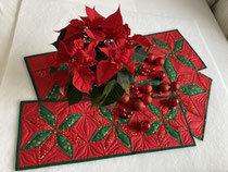 Weihnachtssterne Tischdecke 41x41cm & Tischläufer 72x25cm und 96x33cm
