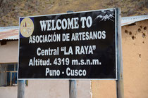 Pass La Raya, 4319 müM, Peru