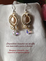 orecchini soutache con madreperla e swarovski