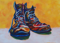 Alte Schuhe, 40,5 x 30 cm, Acryl auf Papier