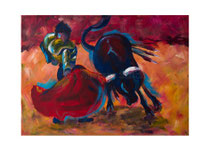 2016-11 Stierkampf II, 70 x 50 cm, Acryl auf Leinwand