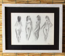 N.42d PROFILI - disegno su carta _ PROFILES - drawing on paper (con cornice - with frame)cm 35,5x44 