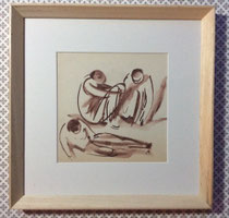 N.7d ACQUARELLO SU CARTA - WATERCOLOR ON PAPER (con cornice-with frame) cm 27x27
