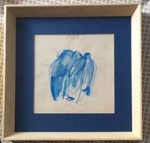 N.40d Acquarello azzurro su carta - Sky-blue watercolor on paper (con cornice-with frame) cm20x20
