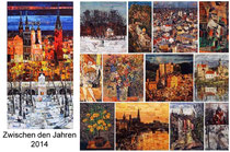 Kunstkalender 2014, Übersicht, Deckblatt und Teilansichten der Innenblätter