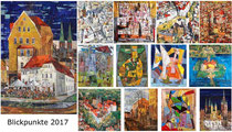 Kunstkalender 2017, Übersicht, Deckblatt und Teilansichten der Innenblätter