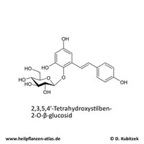 2,3,5,4'-Tetrahydroxystilben-2-O-β-glucosid Strukturformel