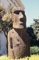 Im Garten des naturhistorischen Museums der Stadt Valparaiso steht ein sog. „Moai“, also eine steinerner Riesenkopf, von denen ca. 1000 auf der Osterinsel aufgestellt wurden. Es wurde mir nicht klar, ob es sich um ein Original oder eine Nachbildung handel