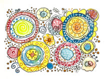 Funny Art, Kringel, Aquarell von Ursula Konder, UKo-Art