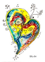 Funny Art, Herz1, Aquarell von Ursula Konder, UKo-Art