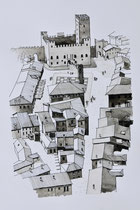Centro medievale - Marostica/Veneto   Laviertusche  23x35cm     2012