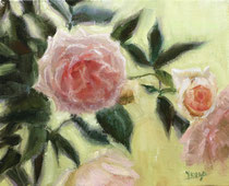 春光の薔薇　F3号　油彩画・キャンバス （2020年）