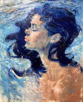 水に溶けて　F100号　油彩画・キャンバス （2020年）個人蔵