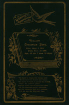 Funeral card, William Christian Berg
