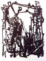 42  //  "Hinauf"  //  1-Farb-Lithografie  //  37x28cm  //  unverkäuflich