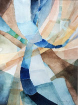 262  //  "Bänder 5" (verschwimmend)  //  2002  //  Aquarell  //  70x50cm