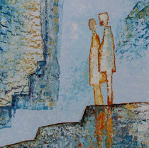 340  //  "Wagnis"  //  2005  //  Öl auf Papier  //  40x40cm