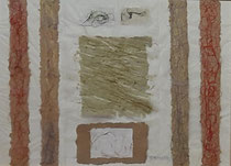 455  //  "Papier I"  //  2015  //  Papiermachée  auf Preßspan  //  60x80cm