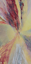 424  //  "Wirbel rot auf gelb"  //  Acryl  //   140x70cm